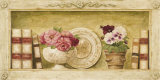 Potted Flowers with Plates and Books I