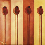 Four Red Tulips