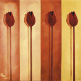 Four Red Tulips