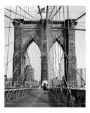 Brooklyn Bridge Pier or Tower - New York - B/W Photograph Photographic Print