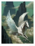 Pegasus Flying Through Clouds