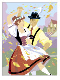 Two Young Adult Male and Female German Dancers