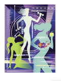 Buy A Montage of Women Exercising, Drinking, and Eating with Health Orientated Words at AllPosters.com