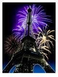 Fireworks Behind Eiffel Tower, Bastille Day