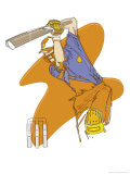 Buy A Man Swinging a Cricket Bat at AllPosters.com