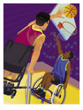 People in Wheelchairs Playing Basketball