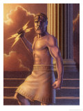 Zeus Holding Lightning Bolts