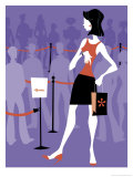 Woman Standing in a Long Line