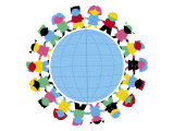 Children Holding Hands Around Globe