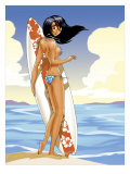 Buy Girl with Surfboard at AllPosters.com