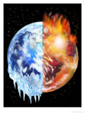 Buy Half of the Earth Melting and Half of the Earth Burning at AllPosters.com