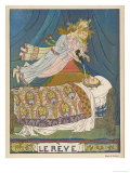 Buy "Le Reve" Three Night-Flying Spirits Pour Beautiful Dreams into the Head of a Sleeping Man at AllPosters.com