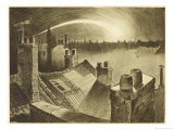 The War of the Worlds, The First ,Falling Star, is Seen Over the Rooftops of London