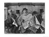Buy To Seat Five Persons' Gentlemen Struggle to Read Their Newspapers in an Overcrowded Train at AllPosters.com