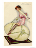 Buy Lightly-Dressed Girl Riding an Egg at AllPosters.com