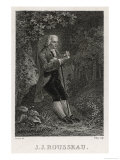 Buy Jean Jacques Rousseau French Philosopher Leans up Against a Tree Looking at Plants at AllPosters.com