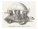 Buy According to Hindu Belief the Earth is Supported on Elephants Standing on a Tortoise at AllPosters.com