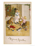 Buy Three Young Children Play with Their Christmas Presents at AllPosters.com