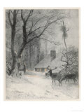 Buy In the Cold Weather the Wild Deer Come Closer to the House at AllPosters.com