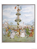 Buy Country People Dance Round the Maypole the Girls Ducking in and out of the Ring Formed by the Men at AllPosters.com