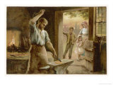 Buy The Village Blacksmith in His Smithy at AllPosters.com