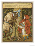 Buy Little Red Riding Hood Meets the Wolf in the Woods at AllPosters.com