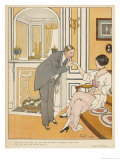 Buy Kissing the Hand a Lady in Her Sitting Room Extends Her Hand for a Monocled Gentleman to Kiss at AllPosters.com