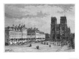 Buy Hotel-Dieu Paris Ground-Level View of the Parvis De Notre-Dame with the Hospital on the Left at AllPosters.com