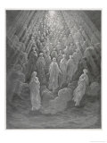 Huge Host of Angels Descend Through the Clouds in Paradise