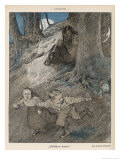 Buy Three German Children Encounter a Demon in the Woods and Run Away in Terror at AllPosters.com