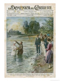 Buy Missionaries of the Seventh Day Adventists Baptise Italian Converts in the River Addo Near Milano at AllPosters.com