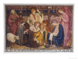 Buy Encouraged by the Angels the Shepherds Come to Jesus' Cradle to Worship the Child at AllPosters.com
