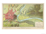 Buy The Town in 1858 of Lourdes of Bernadette's Vision Showing the Grotto of Massabielle at AllPosters.com