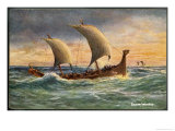 Buy Two-Masted Saxon Warship Under Sail at AllPosters.com