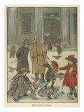 Buy Boys and Girls Feeding the Pigeons Outside the British Museum in London at AllPosters.com