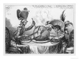 Buy "The Plumb-Pudding in Danger" Napoleon and Pitt Carve up the World at Dinner at AllPosters.com