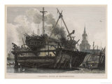 Buy Repairing a Sailing Warship in the Floating Dock at Rotherhithe on the Thames at AllPosters.com