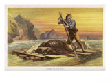 Buy Crusoe on His Raft Salvages as Much as He Can from the Wrecked Ship at AllPosters.com