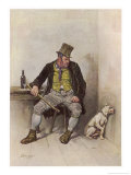 Buy Oliver Twist: Bill Sykes Sits at a Table with a Bottle of Booze at AllPosters.com
