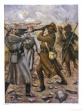 Buy Naik Darwan Sing Negi of the 1st Battalion 39th Garhwal Rifles Bravely Leads a Bayonet Charge at AllPosters.com