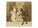 Buy The Queen of the May is Presented with a Bouquet of Flowers by a Chimney Sweep at AllPosters.com