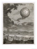 First Manned Flight by Pilatre De Rozier and D'Arlandes in Mongolfiere Paris Giclee Print