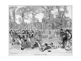 At Rugby School a Crowd of Schoolboys Run after the Ball at Rugby