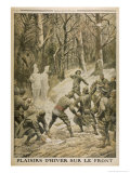 Buy French Soldiers Amuse Themselves by Throwing Snowballs at Snow Effigies of the Enemy at AllPosters.com