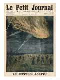 Buy French Civilians Cheer as an Enemy Zeppelin is Shot Down Near Bar-Le-Duc at AllPosters.com