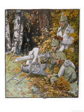 Buy German Machine Gun Crew Partially Hidden in an Autumnal Wood Await the Enemy at AllPosters.com