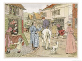 Buy Village Butcher Gives Instructions to the Delivery Boy Who is Making Deliveries on Horseback at AllPosters.com