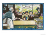 Nine Children Watch as a Lucky Little Girl Buys Herself a Bar of Fry's Chocolate
