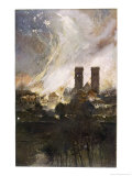 Buy Verdun in Flames Following Bombardment by German Artillery Using Incendiary Shells at AllPosters.com