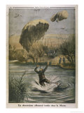Buy German Observer's Parachute Lands Him in the River Marne at AllPosters.com